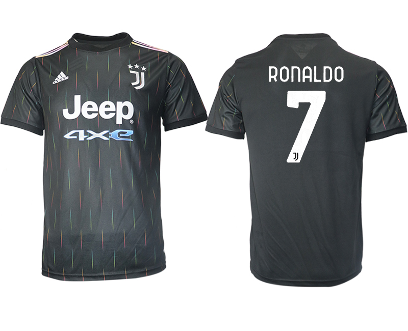 Cheap Men 2021-2022 Club Juventus away aaa version black 7 Soccer Jersey